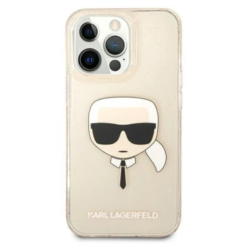 Etui ochronne na telefon Karl Lagerfeld KLHCP13LKHTUGLGO do Apple iPhone 13 Pro / 13 6,1" złoty/gold hardcase Glitter Karl`s Head